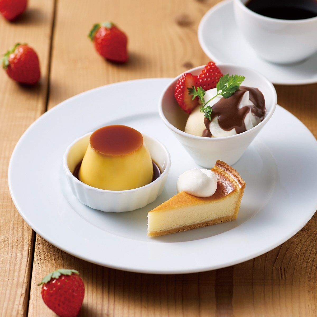 期間限定デザート<br>プレートとお飲物