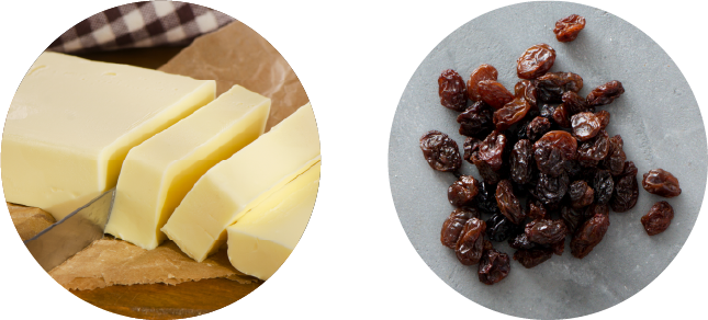 ラムレーズン&バターの素材